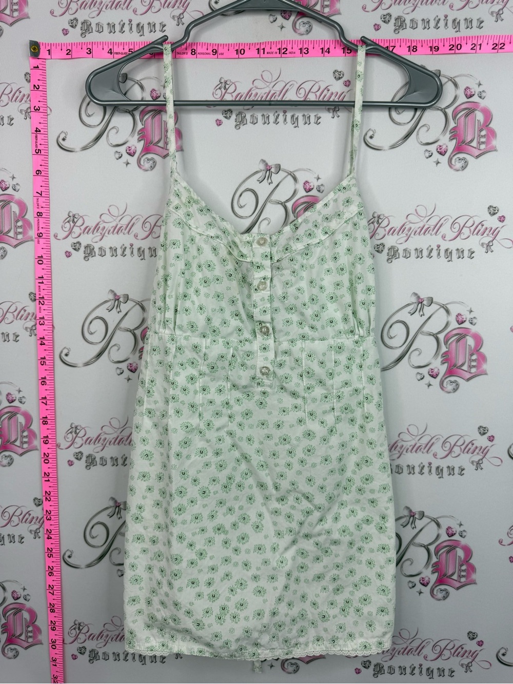 Bum equipment Tank top Light Mint Floral Button-Front Cami